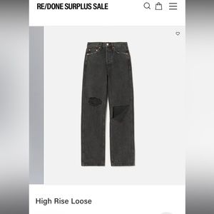 RE/DONE 90s High Rise Loose Washed Black Jeans.